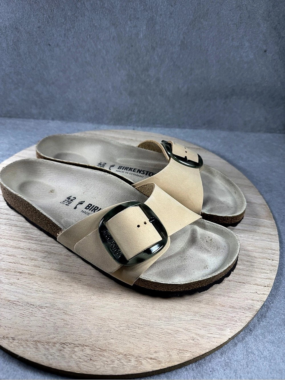 Birkenstock Madrid Big Buckle Almond Tortoise Sandals EU 42